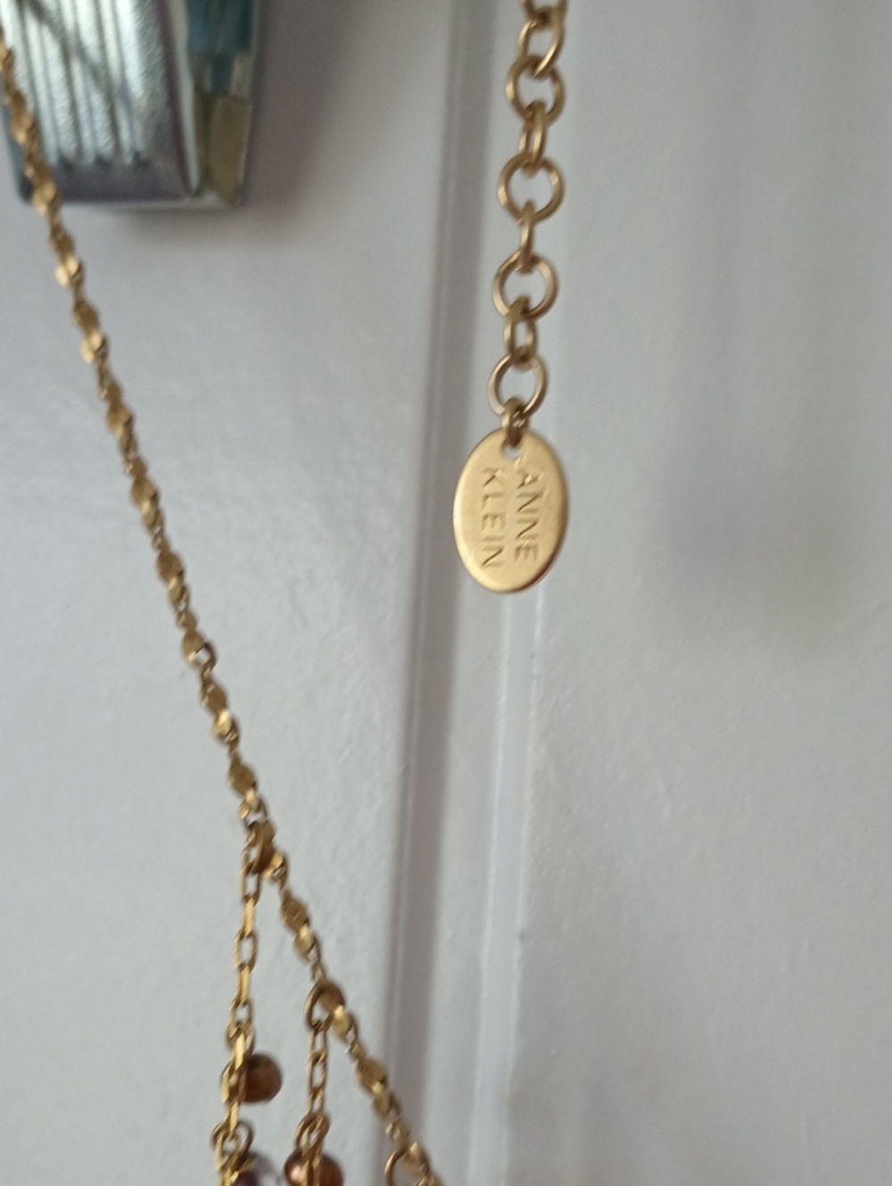 Anne Klein Gold-Tone Fringe Necklace with Multicolor Accent Beads - Picture 12 of 12